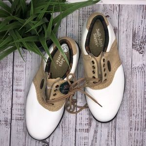 NEW FootJoy soft joy Sierra tan white gold shoes